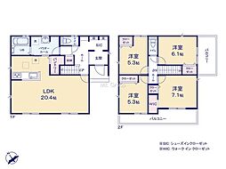 横浜市泉区下和泉3丁目1期 新築戸建 全1棟 1号棟