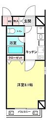 アフェクシオン南烏山 1Kの間取図画像