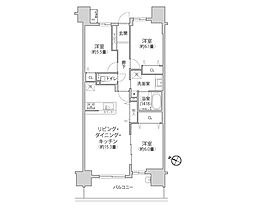 日神パレステージ小田急相模原フロント 3LDKの間取図画像