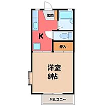 栃木県宇都宮市御幸ケ原町（賃貸アパート1K・2階・28.24㎡） その2