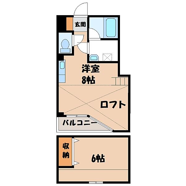 栃木県宇都宮市東塙田2丁目(賃貸マンション1R・3階・27.54㎡)の写真 その2