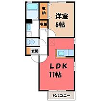 栃木県下野市石橋（賃貸アパート1LDK・1階・41.26㎡） その2