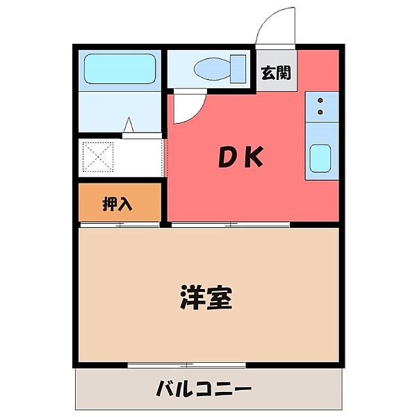 栃木県宇都宮市峰町(賃貸アパート1DK・1階・26.03㎡)の写真 その1