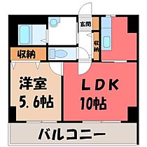 栃木県宇都宮市西2丁目（賃貸マンション1LDK・6階・36.99㎡） その2