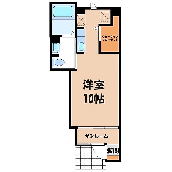 栃木県宇都宮市一条4丁目(賃貸アパート1R・1階・27.90㎡)の写真 その2