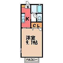 栃木県宇都宮市平松町（賃貸アパート1K・1階・28.20㎡） その2