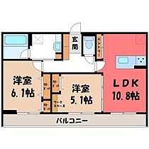 栃木県宇都宮市宝木町1丁目（賃貸アパート2LDK・2階・55.04㎡） その2