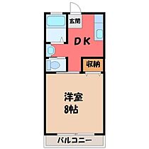 栃木県宇都宮市下岡本町（賃貸アパート1DK・2階・26.50㎡） その2