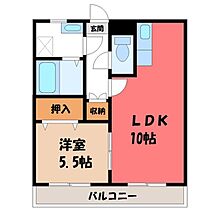 栃木県宇都宮市陽南2丁目（賃貸マンション1LDK・1階・36.45㎡） その2