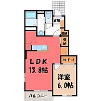 栃木県下都賀郡壬生町元町（賃貸アパート1LDK・1階・45.89㎡） その2