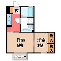 栃木県宇都宮市鶴田町（賃貸アパート2K・2階・31.02㎡） その2