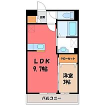 栃木県宇都宮市台新田町（賃貸アパート1LDK・3階・33.50㎡） その2