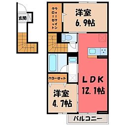TORISIASメソン B 2LDKの間取図画像