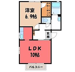 ステラハウス Ａ 1階1LDKの間取り