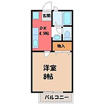 栃木県宇都宮市野沢町（賃貸アパート1DK・1階・27.08㎡） その2