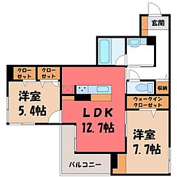 D-Radiante 2LDKの間取図画像
