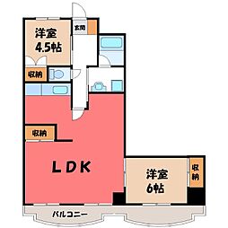 コンフォートヴィラ1 2LDKの間取図画像