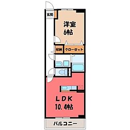 ライラック1 1LDKの間取図画像