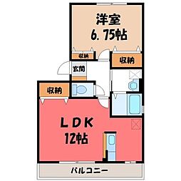 カサグランデ藤 1LDKの間取図画像