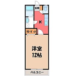 ウィング-1 1Kの間取図画像