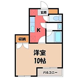 HILLTOPHORIWA 1Kの間取図画像