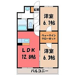 フォルテ 2LDKの間取図画像
