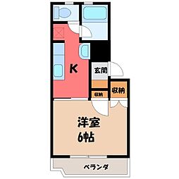 メゾンド桂 1Kの間取図画像