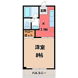 F.class 1Kの間取図画像