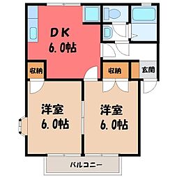 メゾン・ド・クレールA 2DKの間取図画像