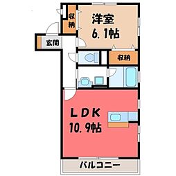 フォーリア 1LDKの間取図画像