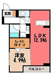 レジェンドワコー中央 1LDKの間取図画像