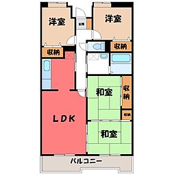ルミエール薬師寺 4LDKの間取図画像