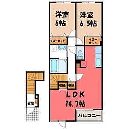 リヤンドファミーユ 2LDKの間取図画像