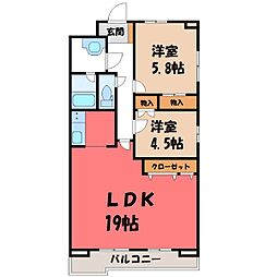 ネオニシキ 2LDKの間取図画像