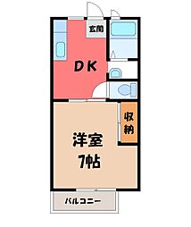 福正ハイツB 1DKの間取図画像