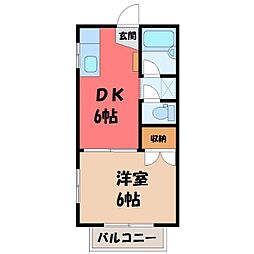 サマックスマーベラス 1DKの間取図画像