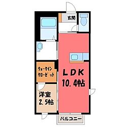 アンクレール 1LDKの間取図画像