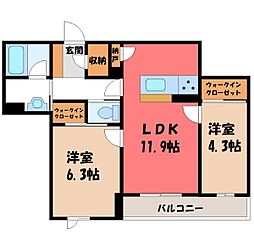 JR東北本線 宇都宮駅 徒歩20分 2階/-