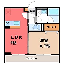PineField 1LDKの間取図画像