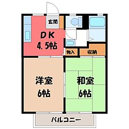 キクチハイツC 2DKの間取図画像