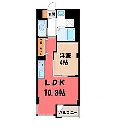 アニバーサリー27 1LDKの間取図画像
