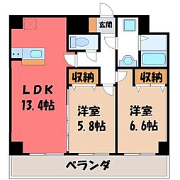 クラティオ 2LDKの間取図画像