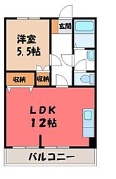 コーポ青柳 1LDKの間取図画像