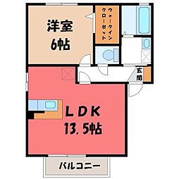 アンバサダーヒルズF 1LDKの間取図画像
