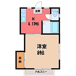 Li'aVillage 1Kの間取図画像