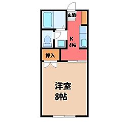 クイーンズタウン泉ケ丘 1Kの間取図画像