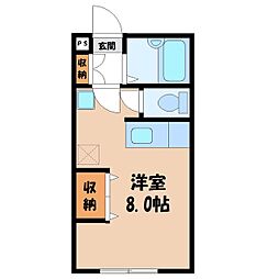 ヴィブレ1 ワンルームの間取図画像