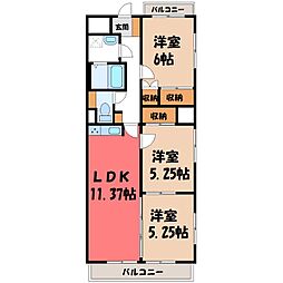 エクサージュ21 3LDKの間取図画像