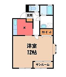 ハイツ.S.E.A 1Kの間取図画像