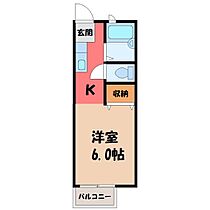 栃木県宇都宮市御幸町（賃貸アパート1K・1階・20.46㎡） その2